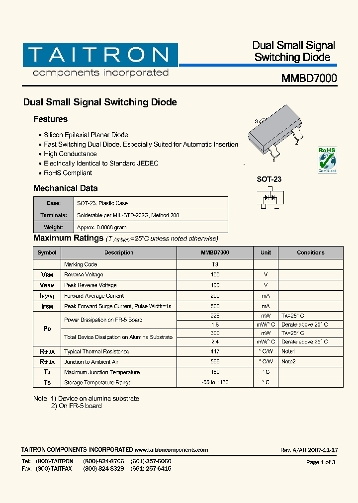 MMBD7000_4197801.PDF Datasheet