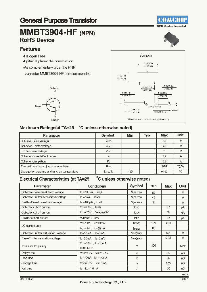 MMBT3904-HF_4795037.PDF Datasheet