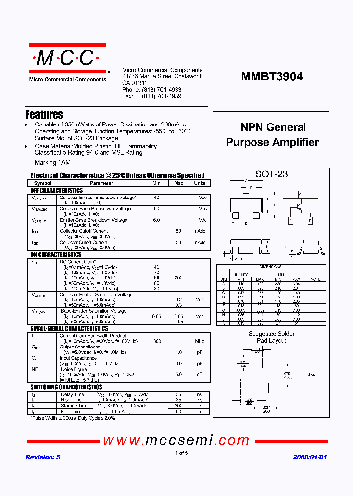 MMBT3904-TP_4795039.PDF Datasheet