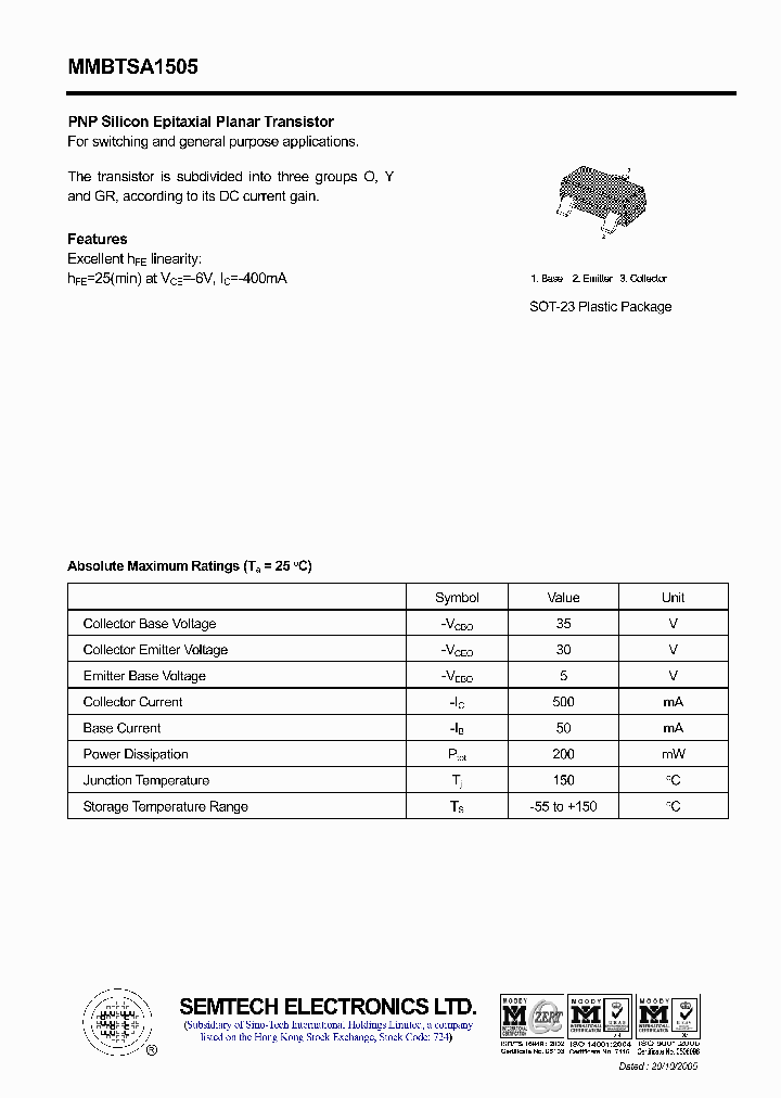 MMBTSA1505_4522829.PDF Datasheet