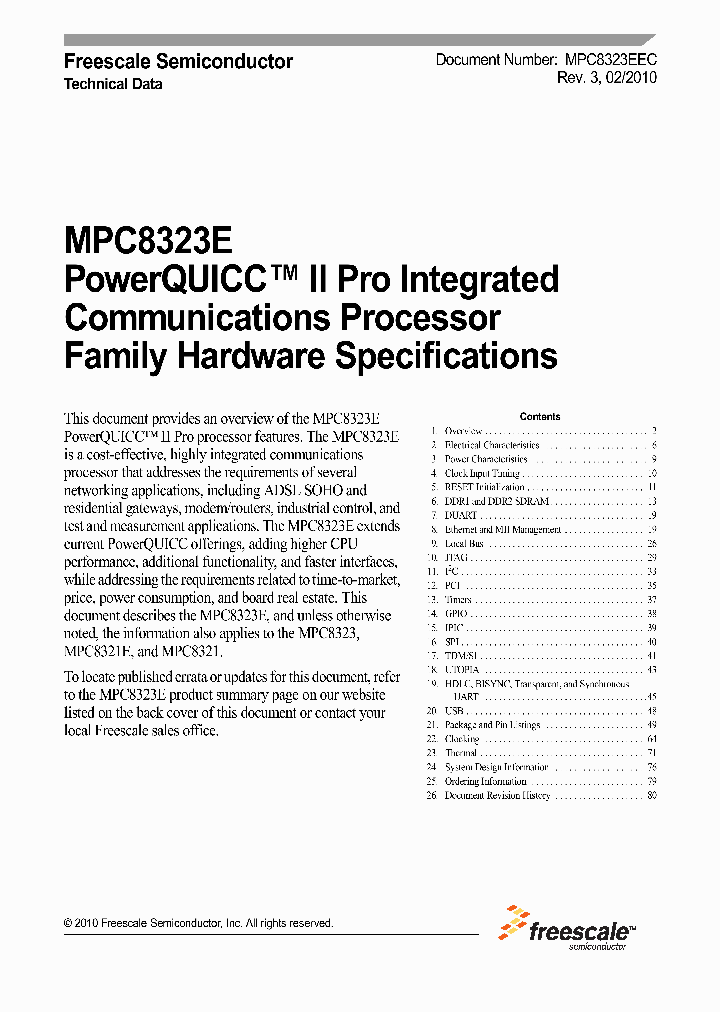 MPC8323E10_4600856.PDF Datasheet