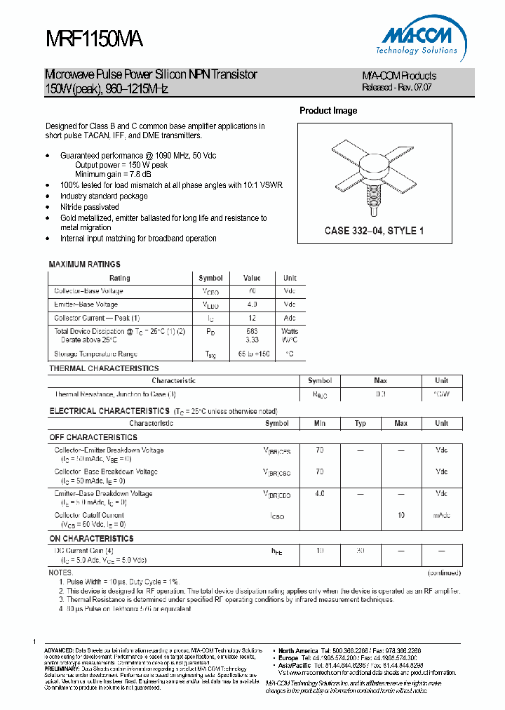 MRF1150MA_4893742.PDF Datasheet