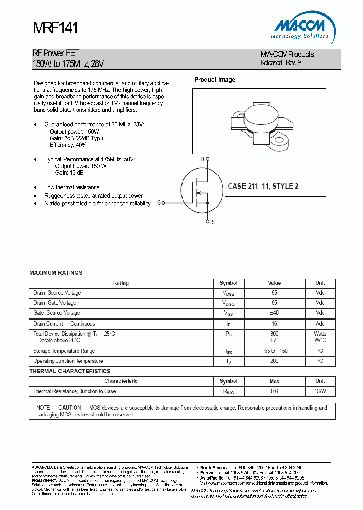 MRF141_4545696.PDF Datasheet