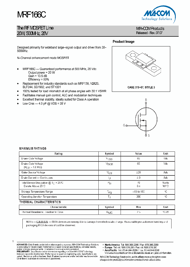 MRF166C_4554508.PDF Datasheet