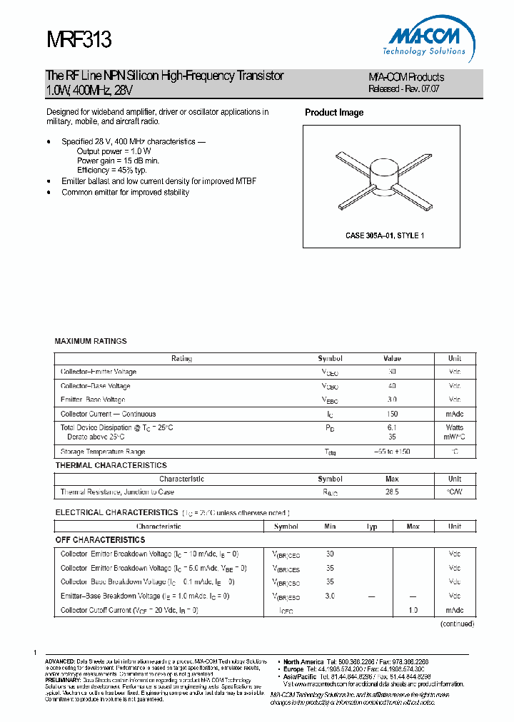 MRF313_4593739.PDF Datasheet