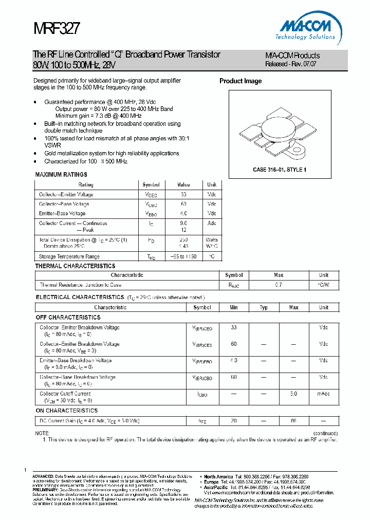 MRF327_4873850.PDF Datasheet