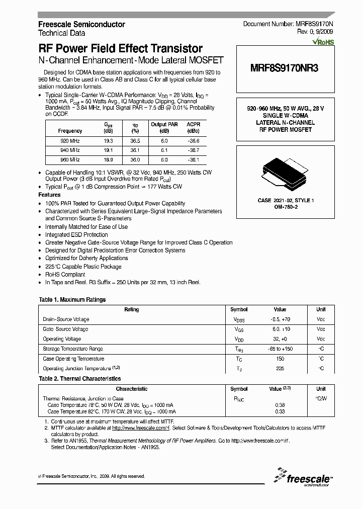 MRF8S9170NR3_4553775.PDF Datasheet