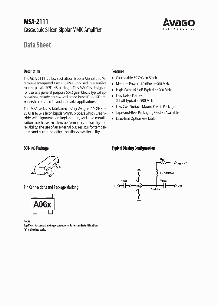 MSA-2111_4304308.PDF Datasheet