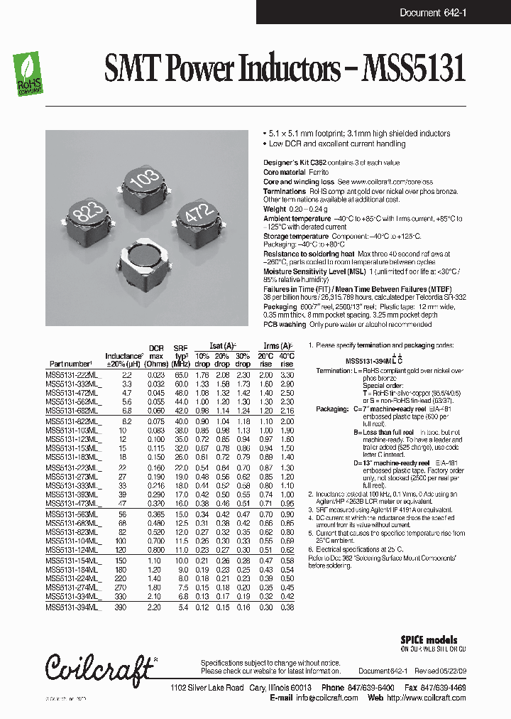 MSS5131-154ML_4667867.PDF Datasheet