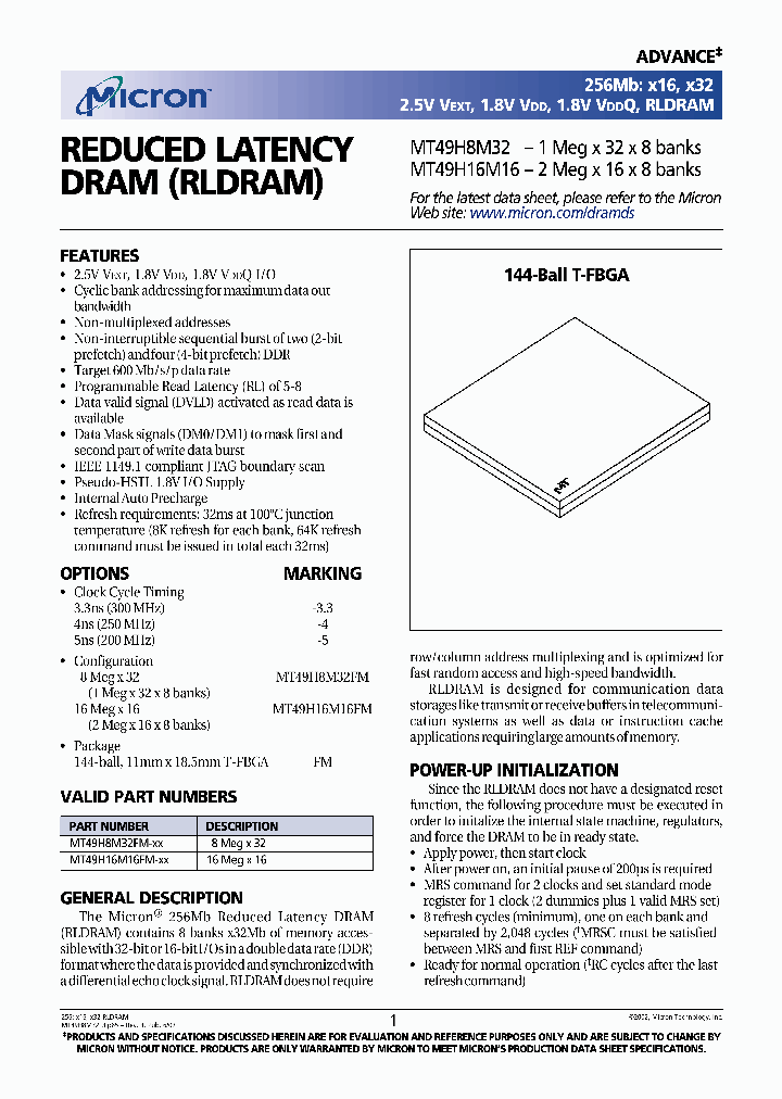 MT49H16M16_4650197.PDF Datasheet