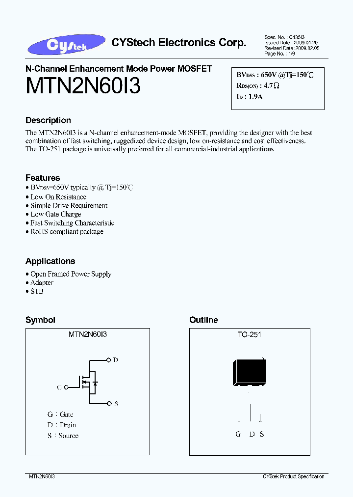 MTN2N60I3_4701042.PDF Datasheet