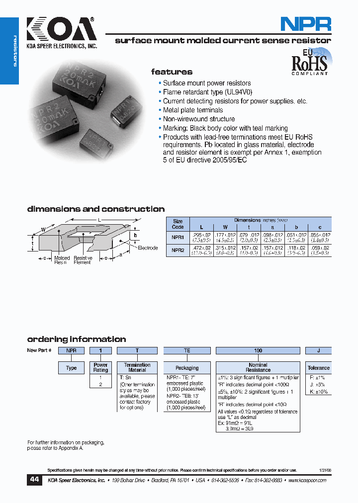 NPR1TTE_4595578.PDF Datasheet
