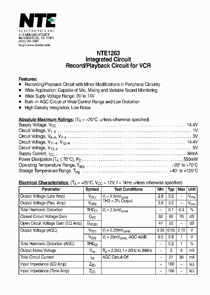 NTE1263_4290740.PDF Datasheet