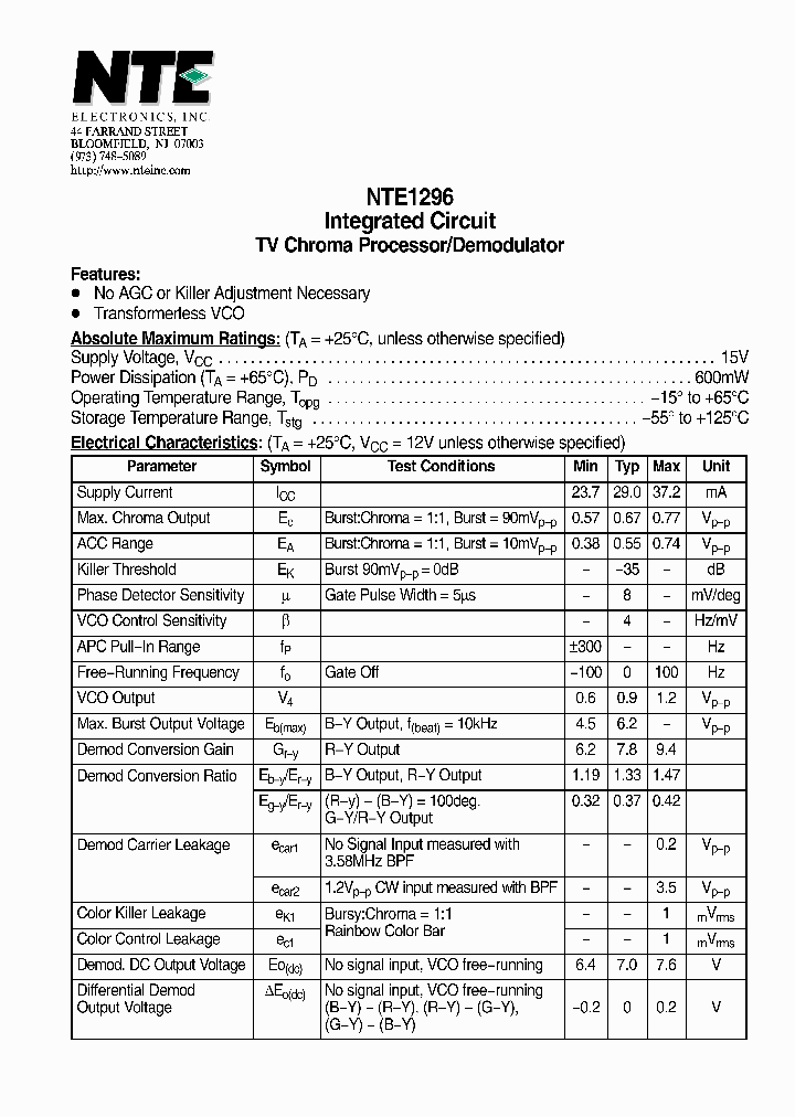 NTE1296_4306123.PDF Datasheet