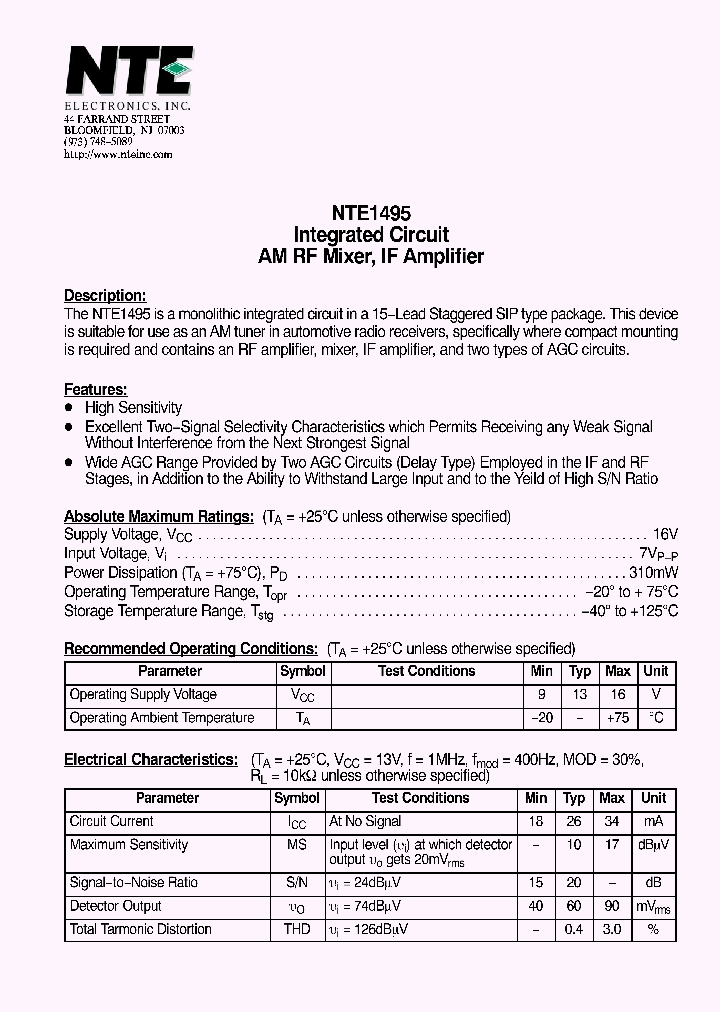 NTE1495_4405903.PDF Datasheet
