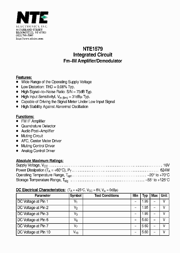 NTE1579_4869132.PDF Datasheet