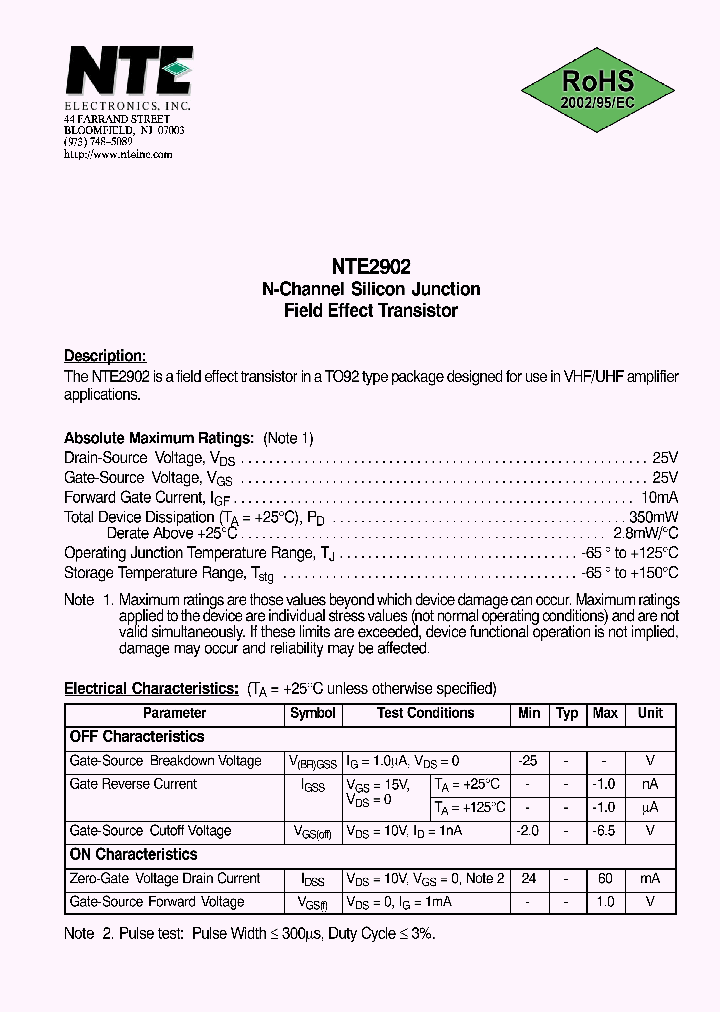 NTE2902_4376017.PDF Datasheet