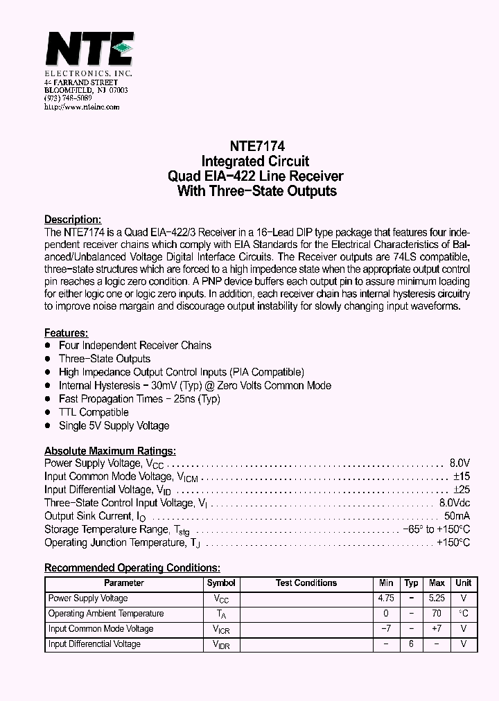 NTE7174_4265037.PDF Datasheet