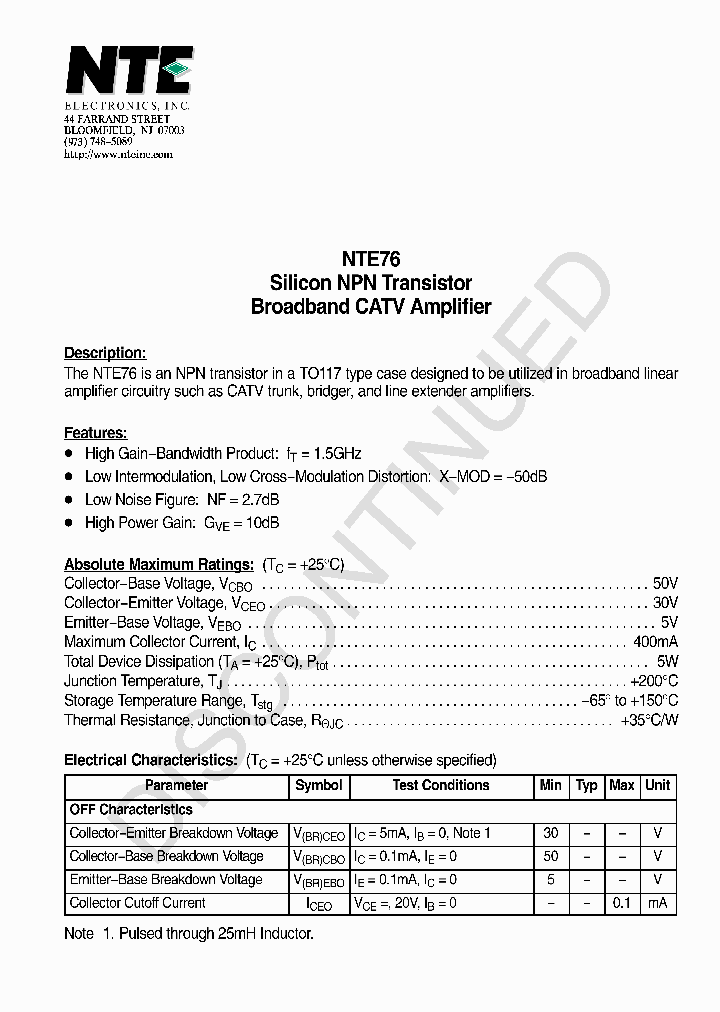 NTE76_4233924.PDF Datasheet