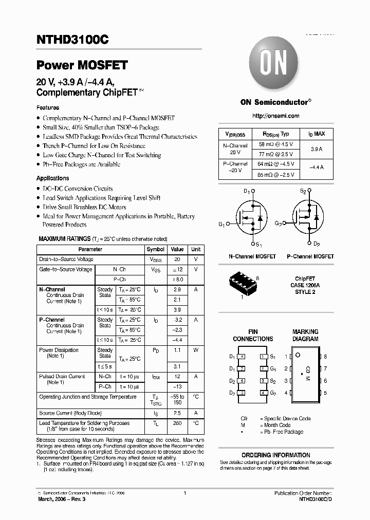 NTHD3100C_4796363.PDF Datasheet
