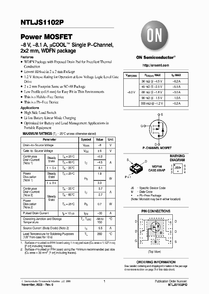 NTLJS1102P_4278226.PDF Datasheet