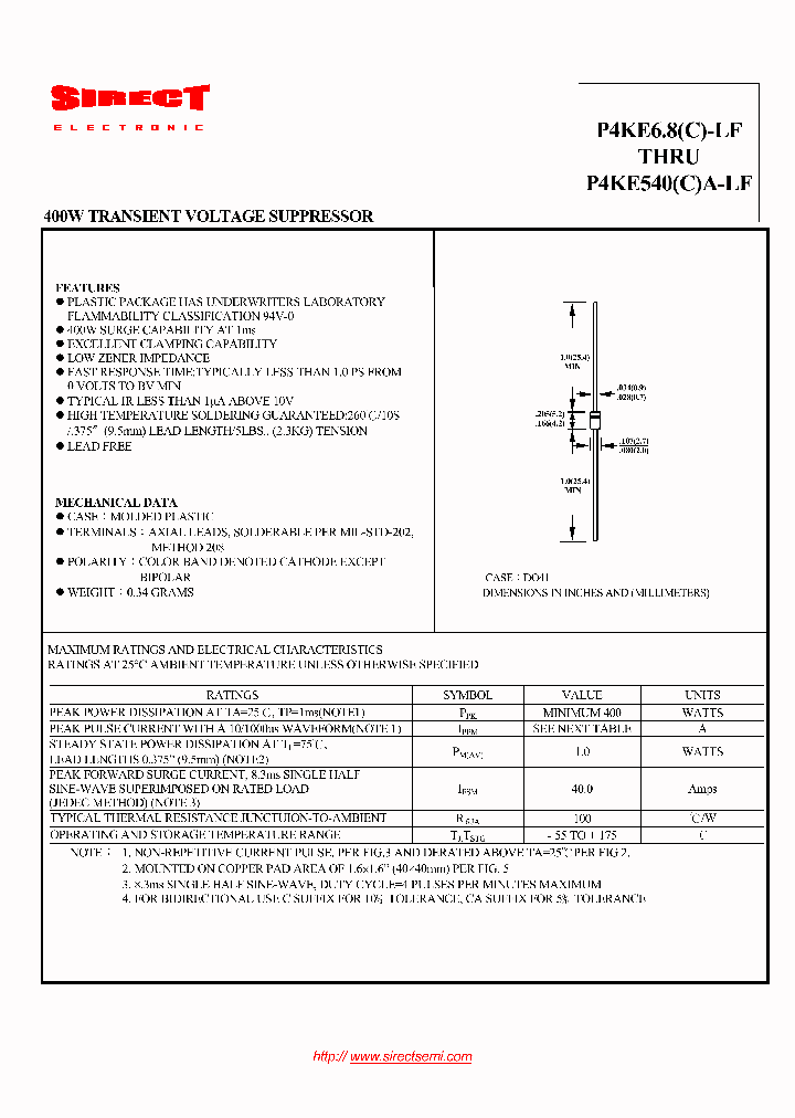 P4KE13CA-LF_4896601.PDF Datasheet