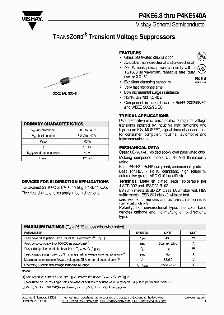 P4KE510_4326274.PDF Datasheet