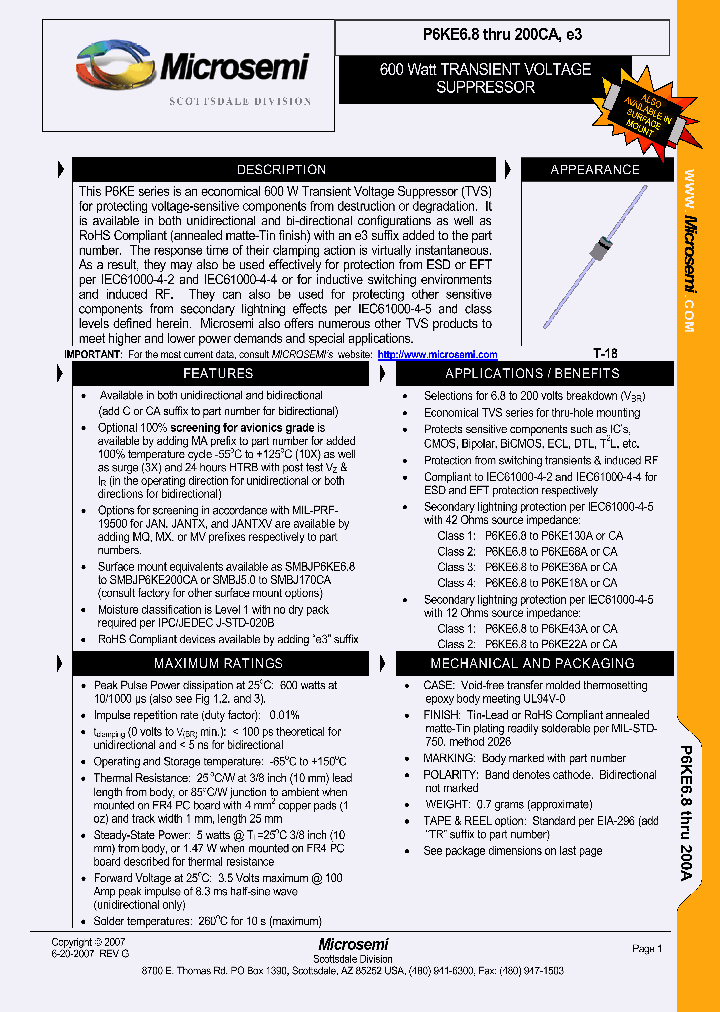 P6KE68AE3_4586172.PDF Datasheet