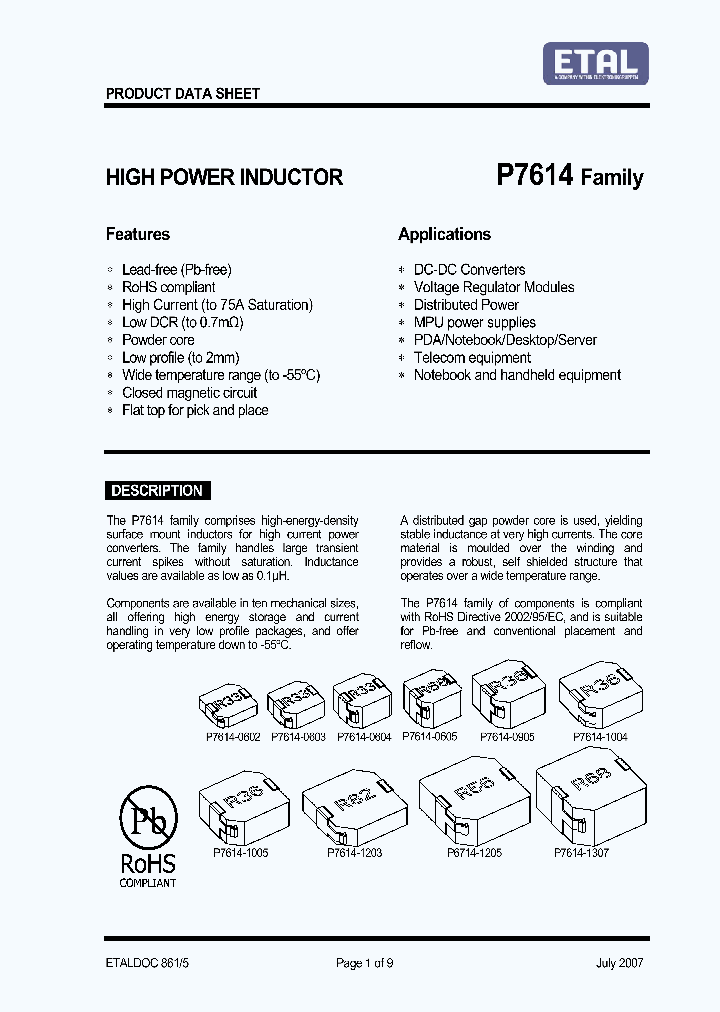 P7614-0603-100M_4413939.PDF Datasheet