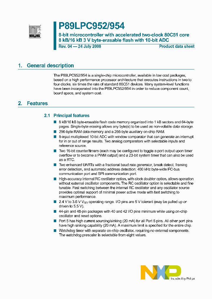P89LPC954FBD48_4488266.PDF Datasheet