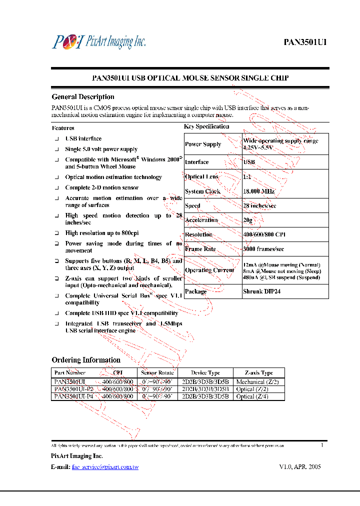 PAN3501UI_4715181.PDF Datasheet