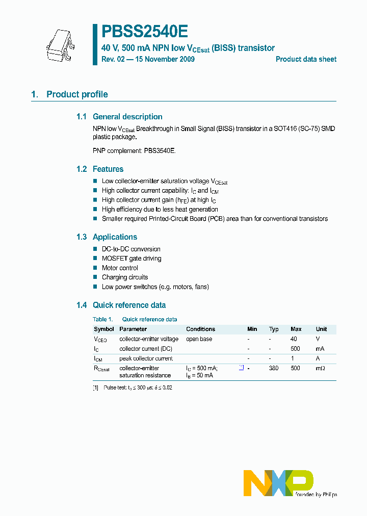 PBSS2540E_4555282.PDF Datasheet
