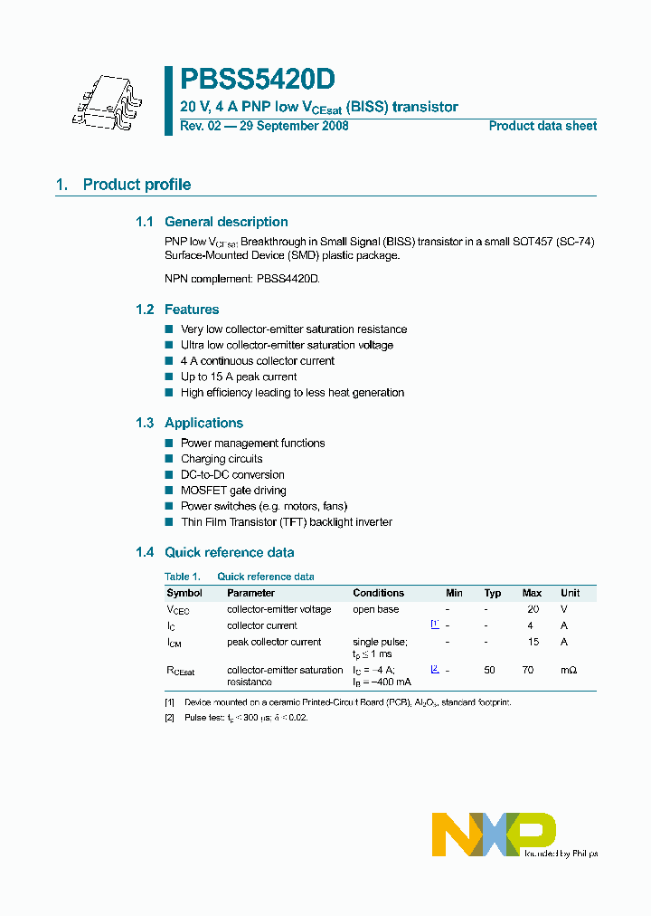 PBSS5420D_4346300.PDF Datasheet