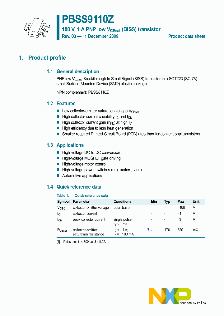 PBSS9110Z_4696959.PDF Datasheet