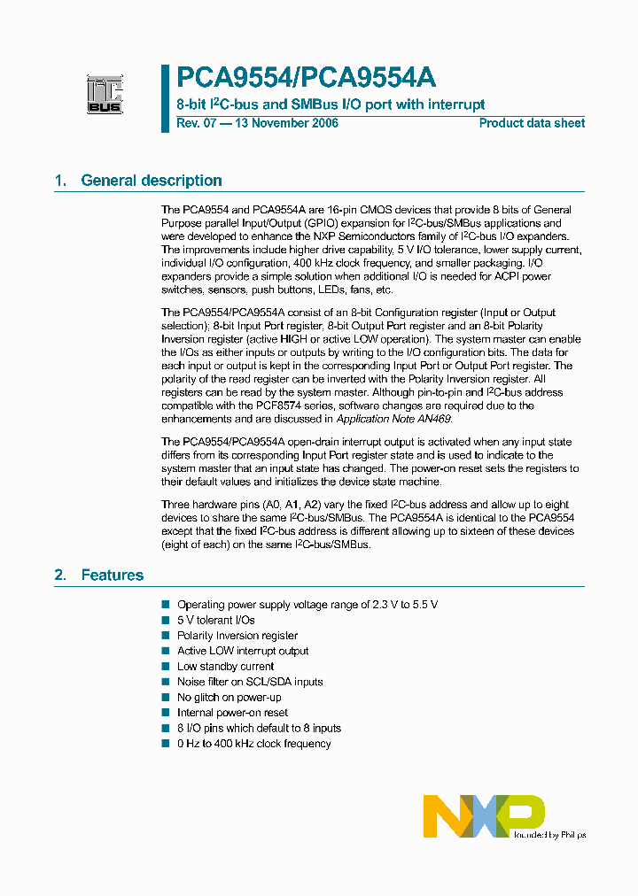PCA9554N_4562275.PDF Datasheet