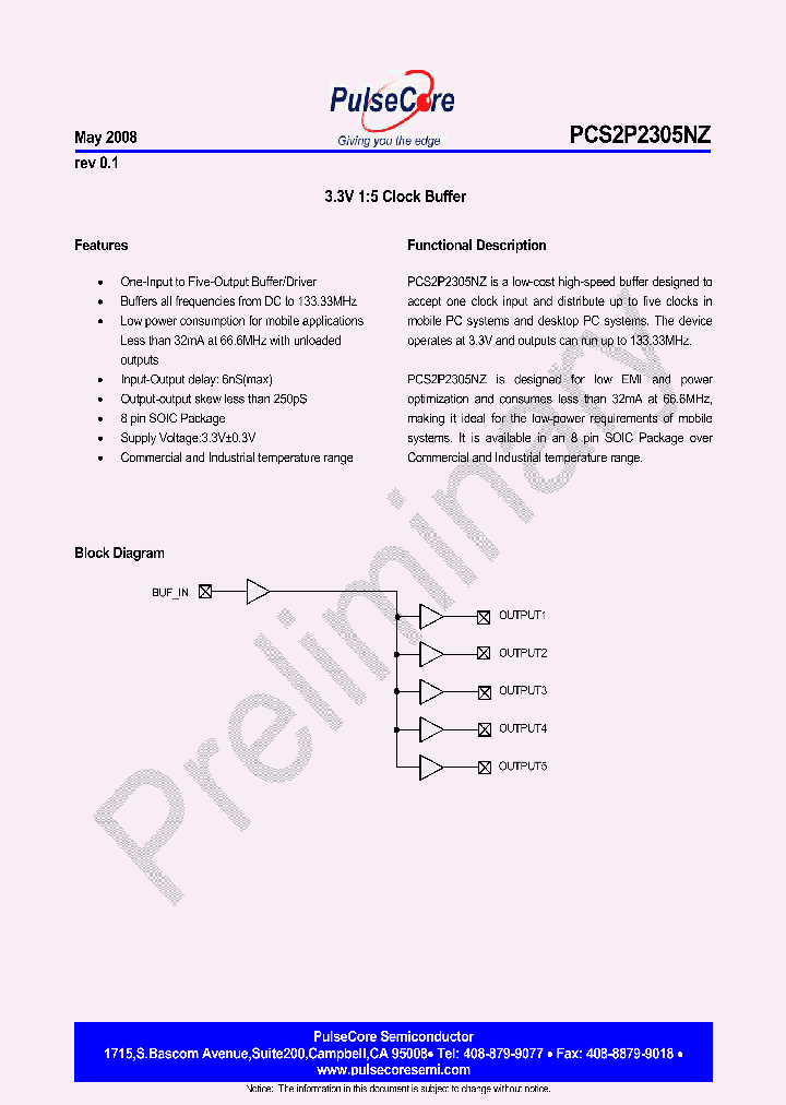 PCS2I2305NZF-08-SR_4446420.PDF Datasheet