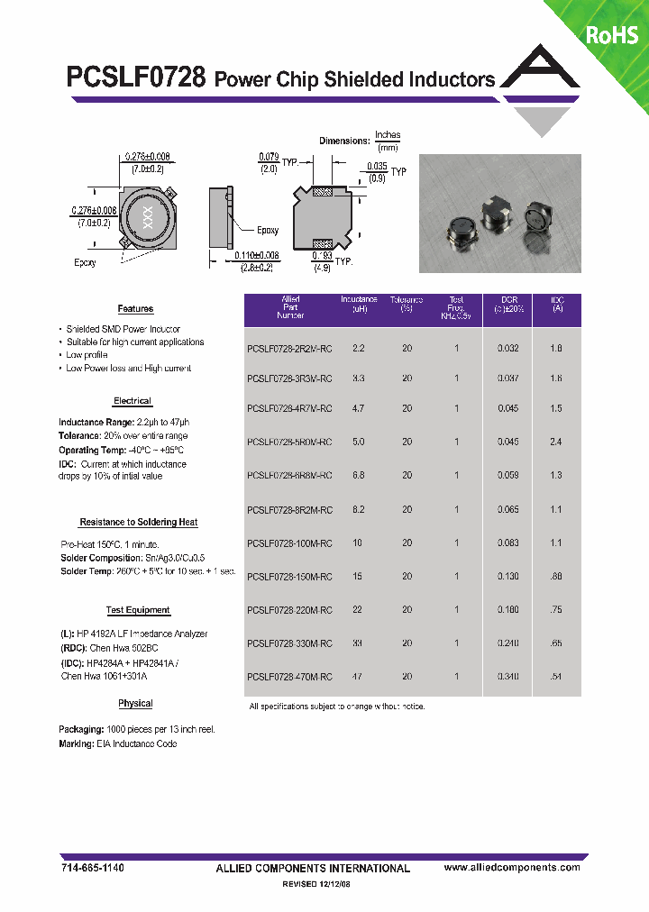PCSLF0728-100M-RC_4643305.PDF Datasheet