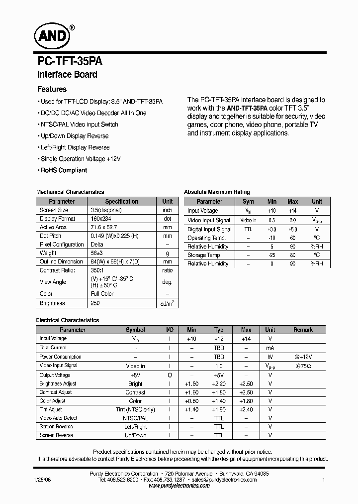 PC-TFT-35PA_4566822.PDF Datasheet