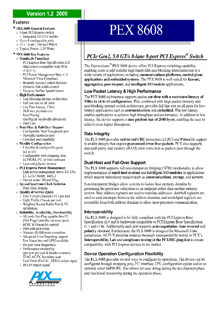 PEX8608-BA50BC_4537734.PDF Datasheet