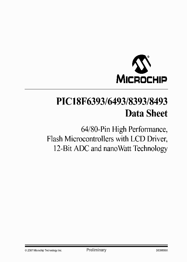 PIC18F8393_4430070.PDF Datasheet