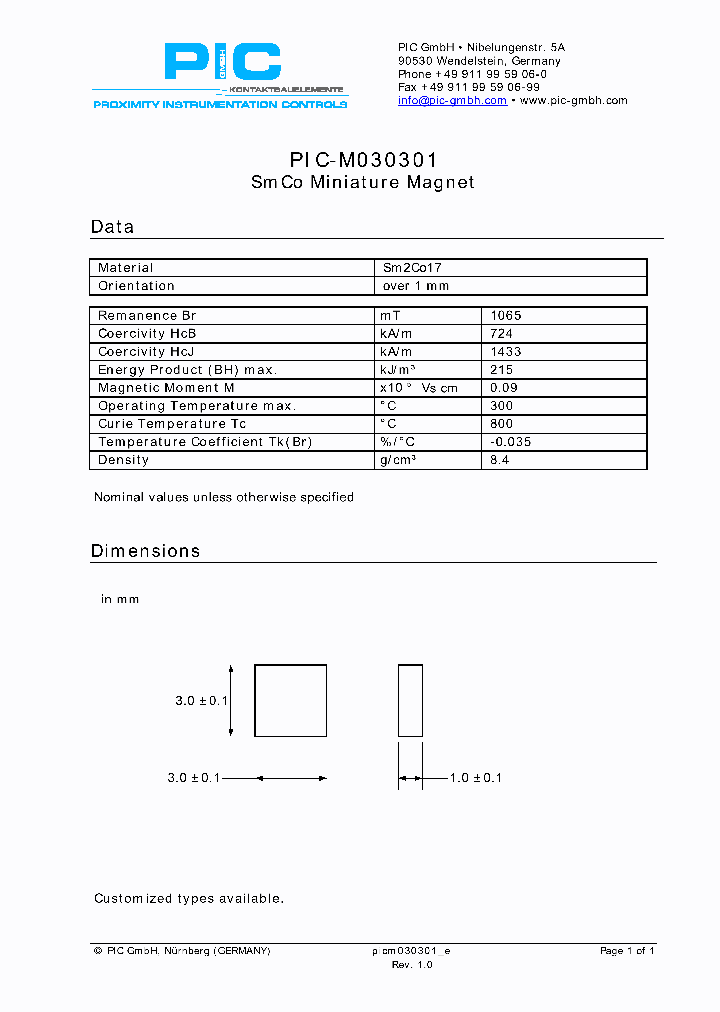 PIC-M030301_4523036.PDF Datasheet