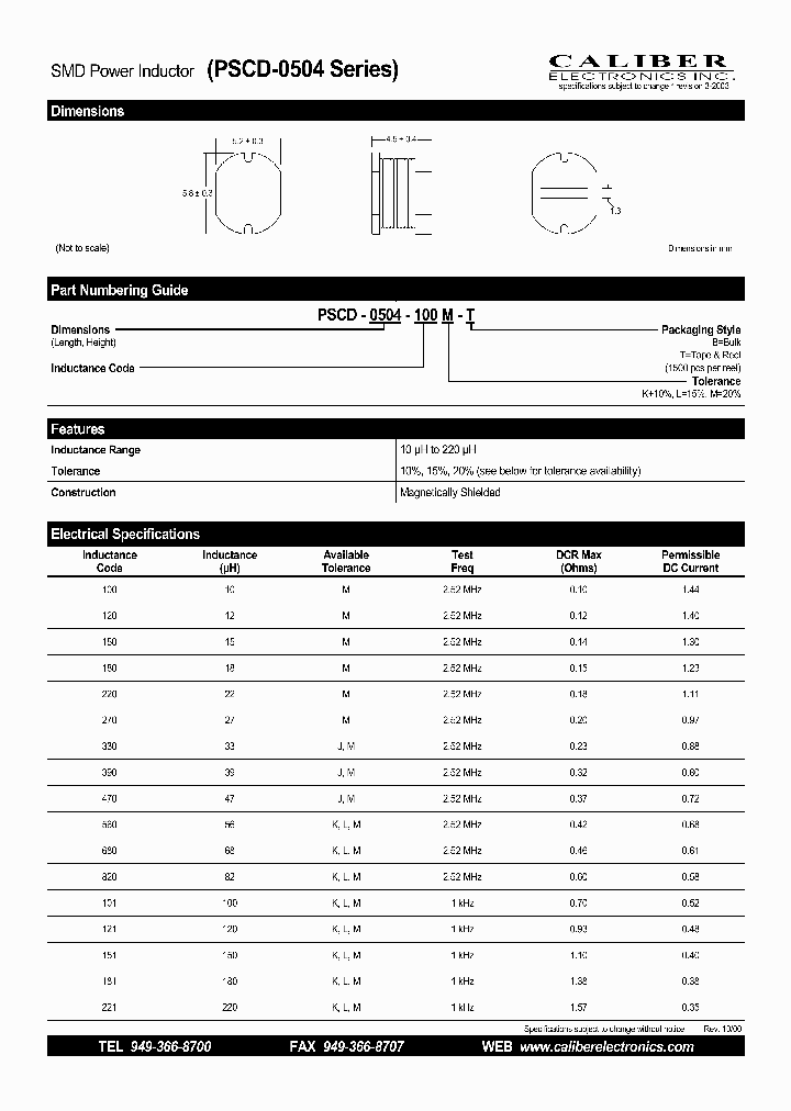 PSCD-0504-150K-B_4510200.PDF Datasheet