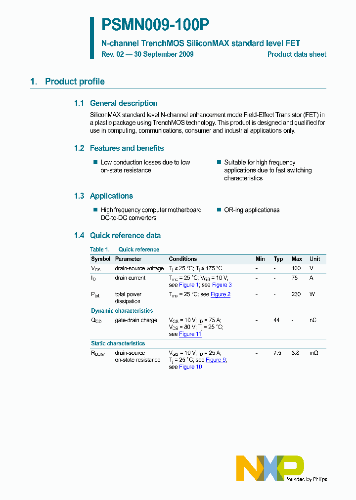 PSMN009-100P_4597442.PDF Datasheet