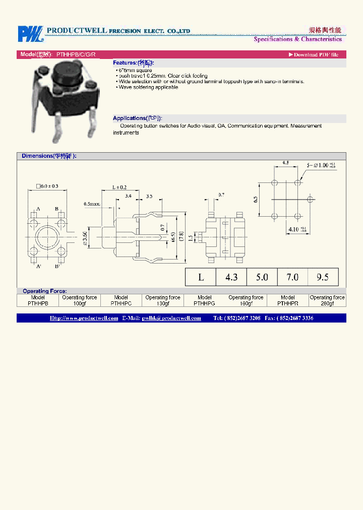 PTHHPB_4576060.PDF Datasheet
