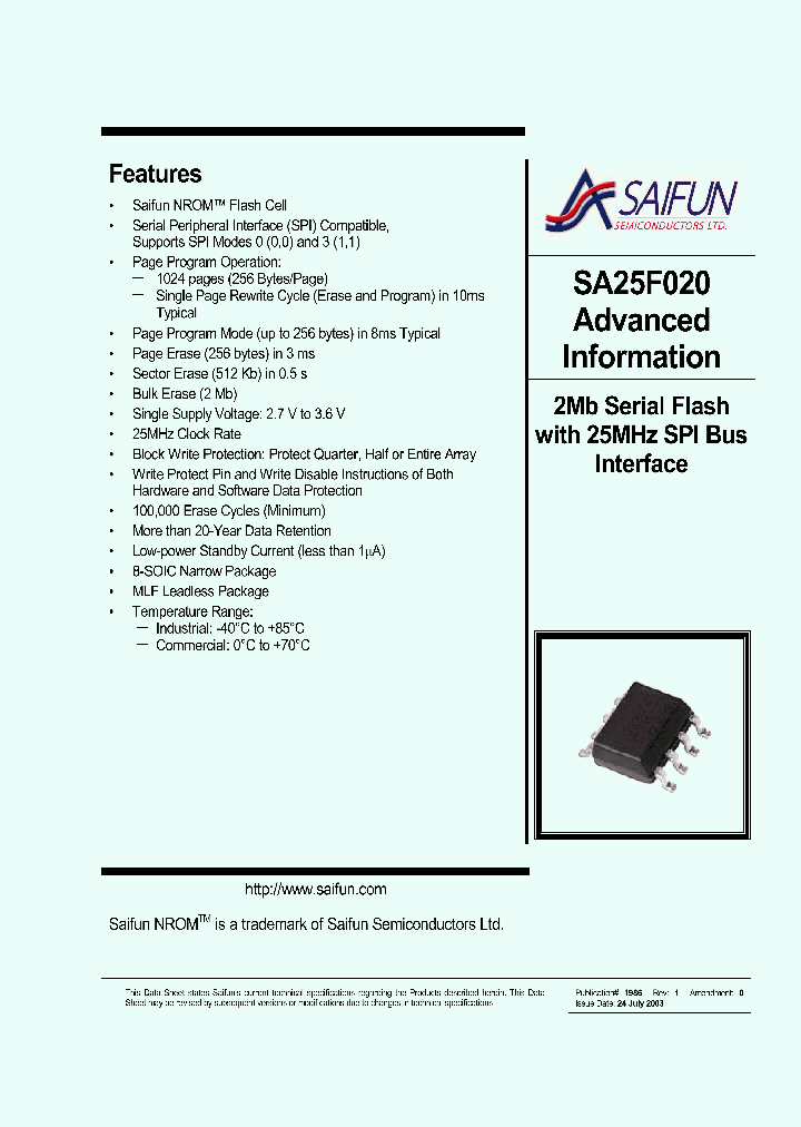 SA25F020LEM8_4921167.PDF Datasheet