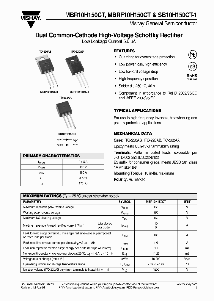 SB10H150CT-1E345_4573967.PDF Datasheet
