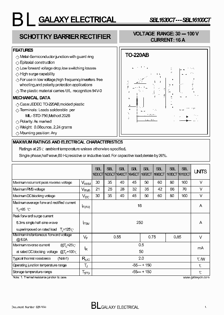 SBL1650CT_4238764.PDF Datasheet