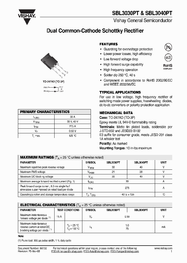 SBL3040PT-E345_4291395.PDF Datasheet