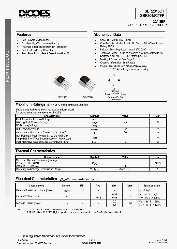 SBR2045CT_4412422.PDF Datasheet