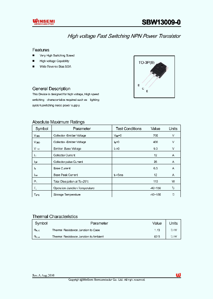 SBW13009-0_4892184.PDF Datasheet